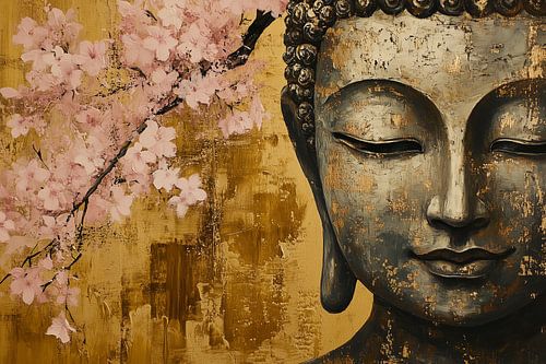 Golden Serenity under Pink Bloese