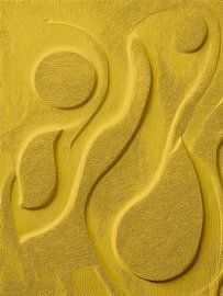 Minimalistische Reliëf Kunst in de Flexa Kleur van het Jaar 2025. True JoyTM (3) van STUDIO ARTSY