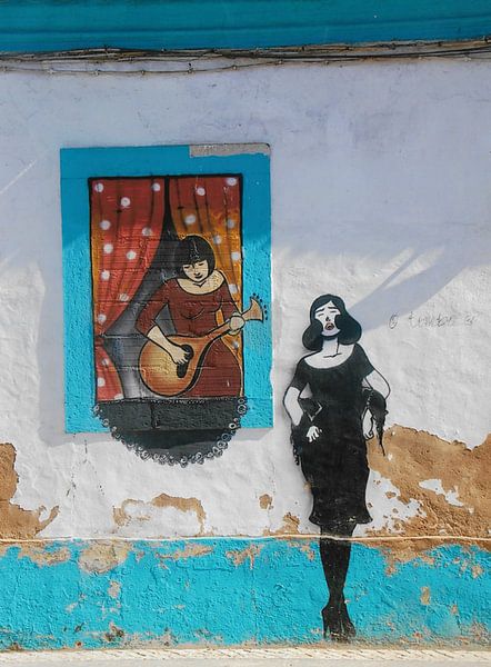Street Art  van Fado zangers  /Lagos -Portugal van Ineke de Rijk