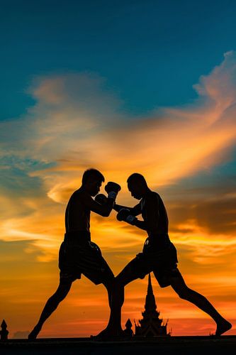 Duel in het avondlicht