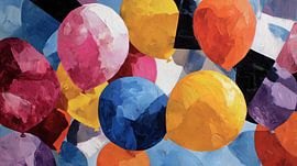 Abstraktes, farbenfrohes Ballon-Panorama von TheXclusive Art
