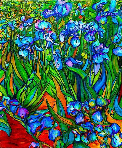 Die blauen Schwertlilien . Inspiration Vincent van Gogh ( 5 )