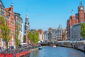 Paysage urbain d'Amsterdam avec la Tour de la Monnaie sur Eye on You