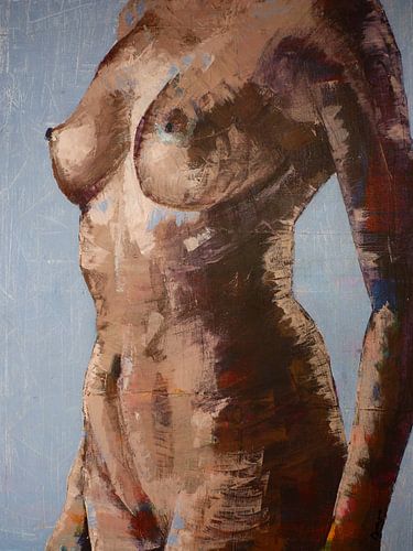 Schilderij, vrouw, body, Poise.