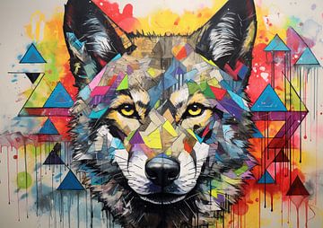 Dieren: Abstracte Wolf van De Mooiste Kunst