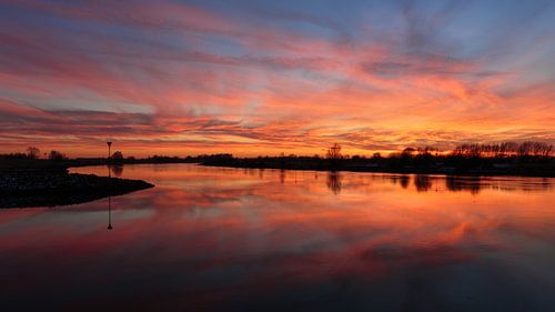 Sunset at the river IJssel in Wijhe