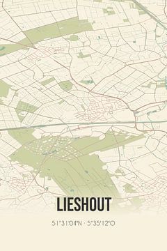 Alte Landkarte von Lieshout (Nordbrabant) von Rezona