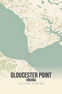 Carte ancienne de Gloucester Point (Virginie), USA. sur Rezona