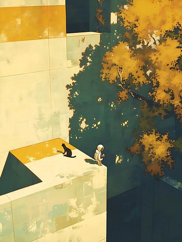 astronaut met alien kat van PixelPrestige