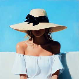 Elégance estivale en bleu sur Poster Art Shop