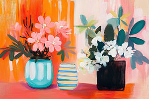 Blumenvase | Rosa Blumen