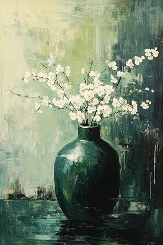 Vaas met bloemen kunstwerk