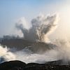 Les vagues s'écrasent sur la côte islandaise sur Gerry van Roosmalen