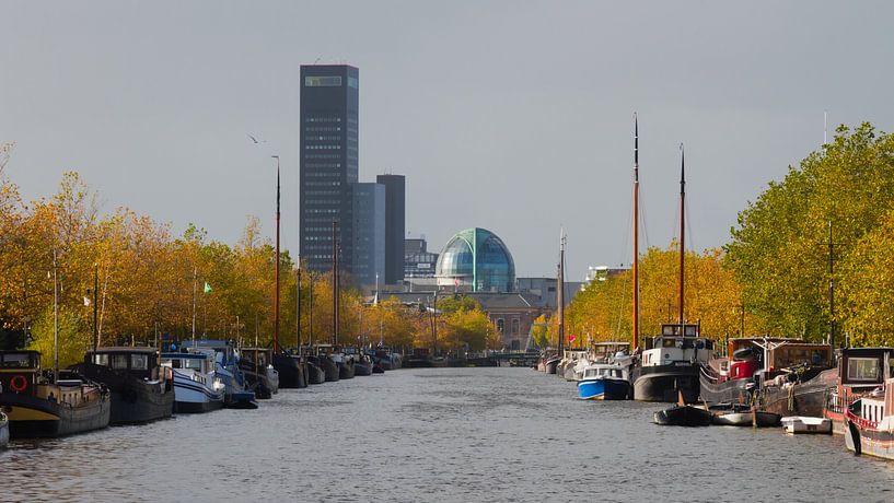 Ligne d'horizon de Leeuwarden depuis le 2e pont du canal par Hans Bargerbos