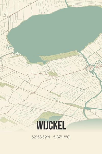 Vintage map of Wijckel (Fryslan) by Prints of Place