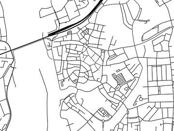 Karte von Zutphen Centrum in Schwarz ud Weiss von Map Art Studio