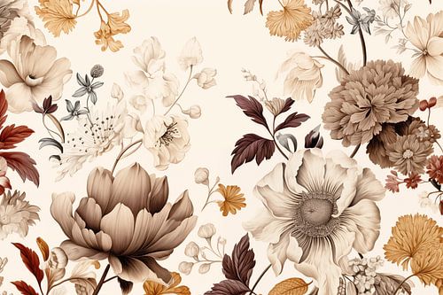 Vintage Bloemen patroon Abstract