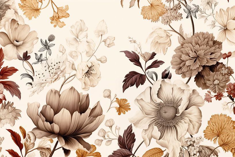 Vintage-Blumenmotiv von Caroline Guerain