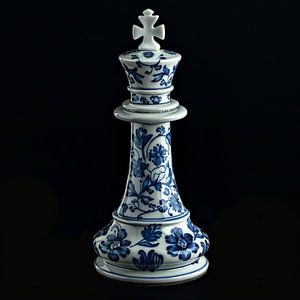 Delft Blue Schachkönig