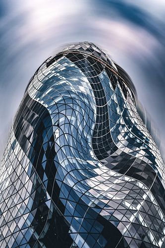 Abstract swirl of The Gherkin in London
