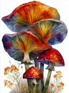 Mushrooms floral art 12