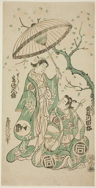 Torii Kiyomasu II - The Actors Sanogawa Ichimatsu I von Peter Balan
