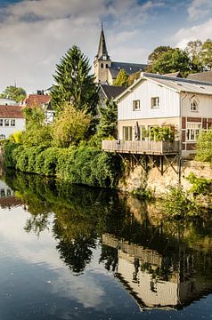 Reflection old town of Essen Kettwig Ruhr in the Ruhr area by Dieter Walther