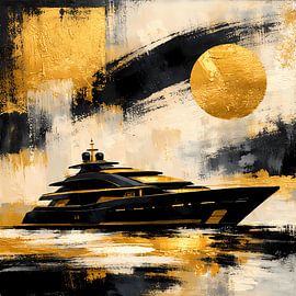 Goldene Yacht im Abendlicht von ButterflyPix