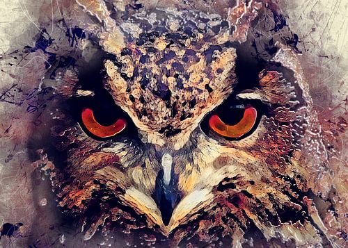 Uil vogel aquarel kunst #owl