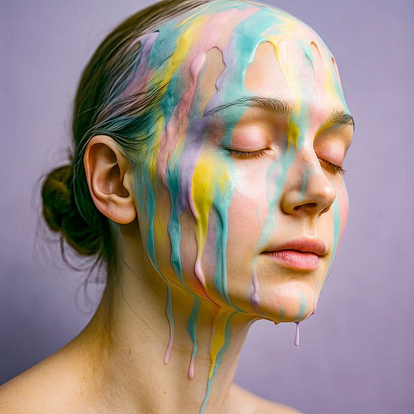 Faces of light: In the flow of colours by Klaus Tesching - Art-AI
