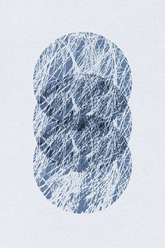 Ikigai. Abstract minimalist  Zen art. Japandi style in blue II by Dina Dankers