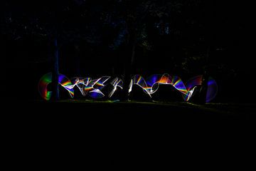 Nocturnal Rainbows in the forest, Two van Licht! Fotografie