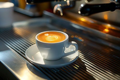 kop koffie of cappuccino drinken