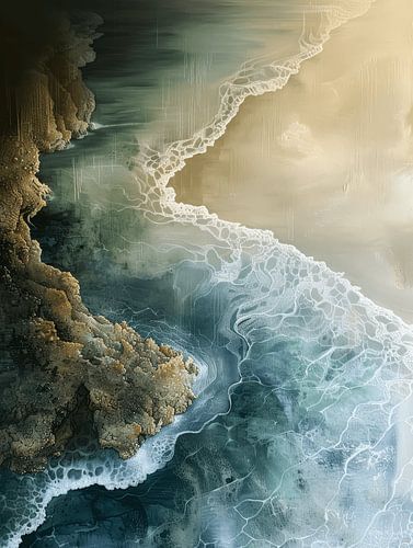 Paysage moderne et abstrait dans le style wabi-sabi