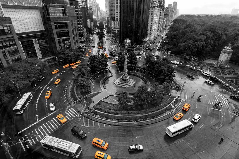 NYC Gelbe Taxis Columbus Circle von Natascha Velzel