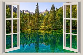 Blick durch das Fenster auf den See von Thomas Herzog