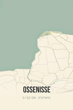 Vintage landkaart van Ossenisse (Zeeland) van MijnStadsPoster