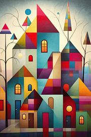 Abstract City of Colour and Form by Art & Soul Creations