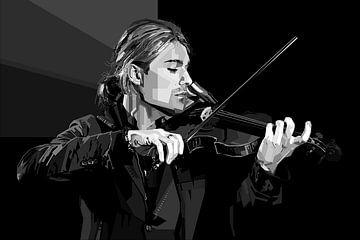 The Violin King Black White WPAP von SW Artwork