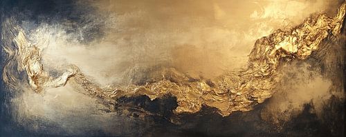 Goldene Welle | Abstrakte Kontraste in Gold und Grau