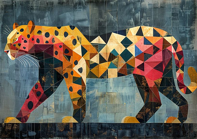 Geometrische Jaguar | Jaguar met Geometrische Vormen van Modern Collection