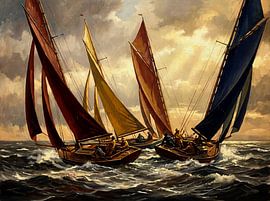 Spannendes Segelrennen auf rauer See