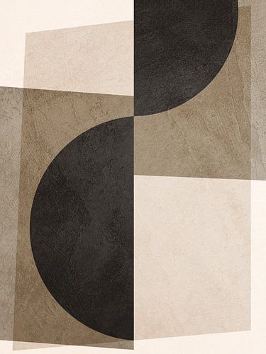Abstract organic geometric art in earth tones
