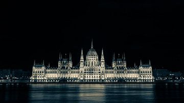 Das ungarische Parlament in Budapest an der Donau von Roland Brack