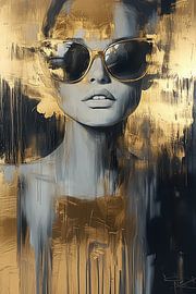 Portrait dame élégant artwork moderne sur Wilma Mesman