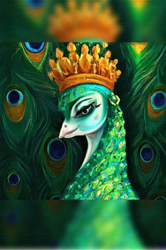 Peacock queen in green van Maud De Vries
