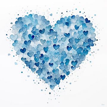 Heart in shades of blue by Lauri Creates