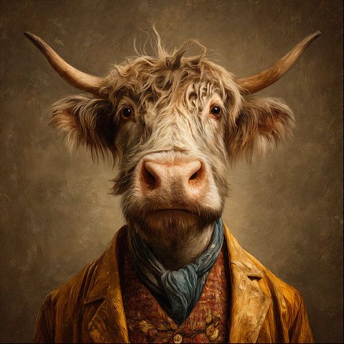 portret van relaxte stier