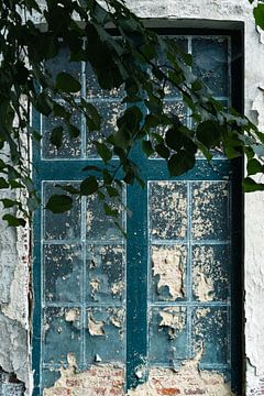 Oud huis met een nep geschilderd raam van Jan Van Bizar