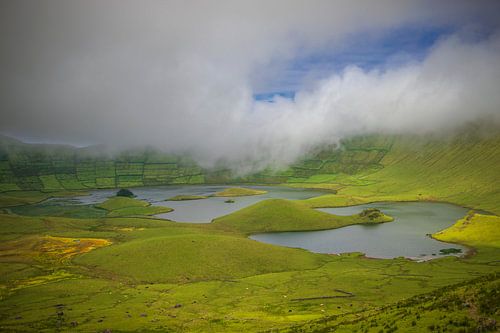 Vulkaankrater op Corvo, een natuurlijke schat in de Azoren